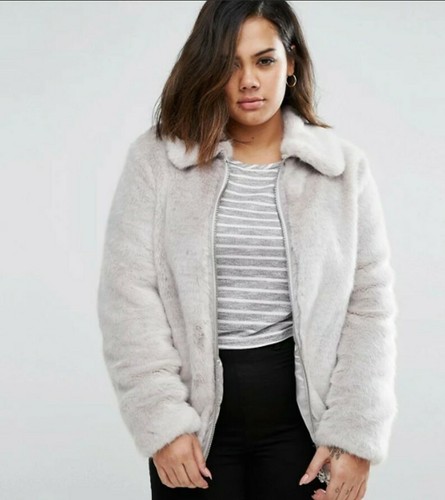 Faux Fur BomberJacket Coat Pockets 