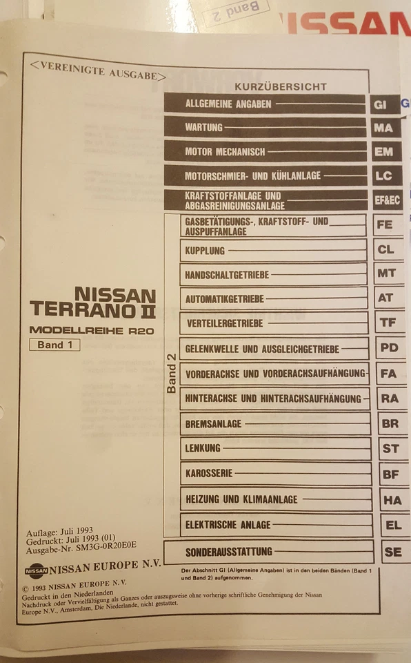 Manual de Taller Nissan Terrano II 93 ,94 ,95 ,96 ,97 ,98 ,99 ,00 ,01 ,02-07 - Imagen 3 de 4