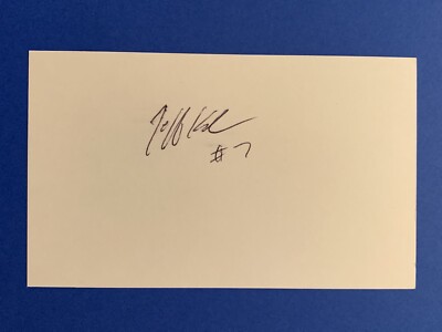 JEFF KROHN #7 (RARE) Signed UMASS MINUTEMEN 3x5 Index Card Autograph Auto