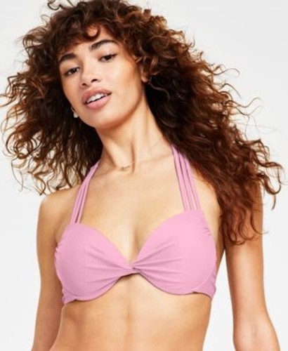 Salt + Cove XL Bikini Top Juniors Strappy Underwire Push Up Black NEW - Picture 2 of 3