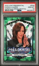 2022 LEAF PRESIDENTIAL HOPEFULS GREEN CRYSTAL #PH4 KAMALA HARRIS 1/3 PSA 10