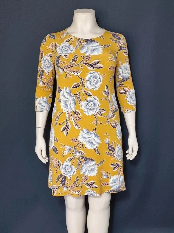 Navy and top mustard dress
