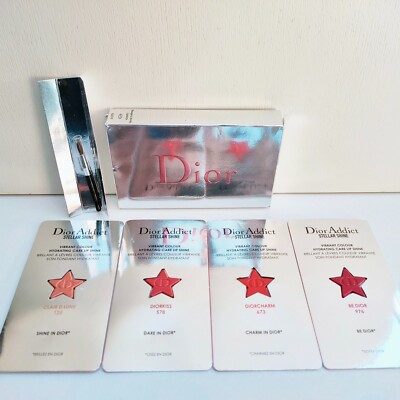 Dior Addict Stellar Shine Lipstick 4 shades & Lip Brush Tester, Brand New in Box