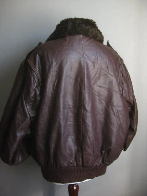 EXCELLED LEATHER FLIGHT JACKET 54 bomber sherpa USA fur B2 distressed VINTAGE - Image 2 of 4