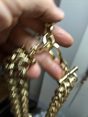21. Vintage GIVENCHY Gold Tone Triple Rolo Link Three Layer