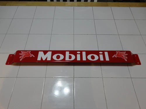 33'' Door push bar antique vintage Mobil Oil gasoline advertising Red