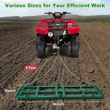 8 FT Drag Harrow Driveway Grader with 6 FT Heavy Duty Chain  for ATV UTV Tractor