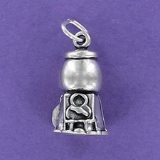 Gumball Machine Charm Sterling Silver for Bracelet NEW Vending Chewing Gum Balls