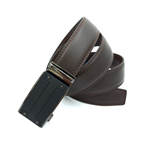 New Genuine Leather Mens Ratchet Belt Belts For Men Adjustable Automatic Buckle - Picture 18 of 50