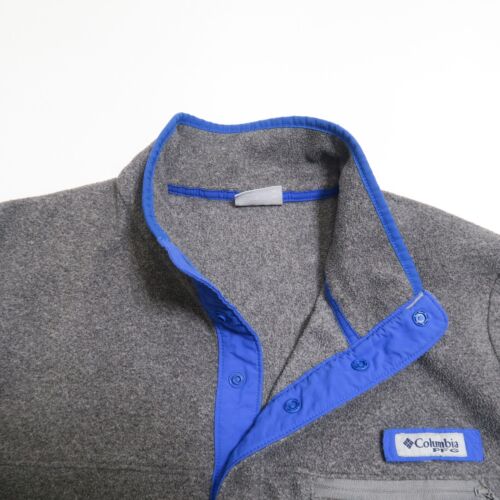 Chaqueta de lana Columbia PFG 1/4 a presión para hombre M gris bolsillo con cremallera - Imagen 6 de 12