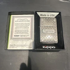 Supreme Diamond Plate Zippo SS19 The Lighter Case Used￼ ￼Original ￼ Insert New