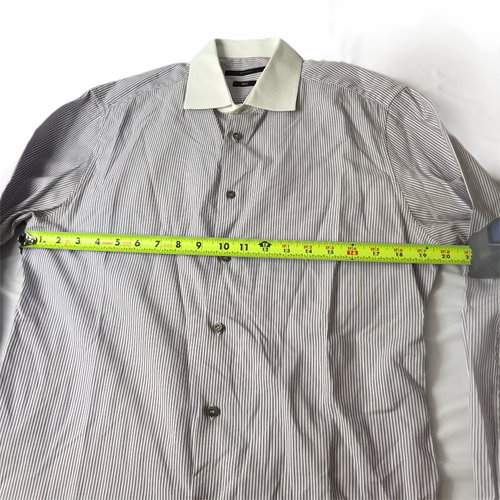 Gucci Button Down Shirt Long Sleeve Mens 41/16 Purple White Stripe Made in Italy - Picture 3 of 8