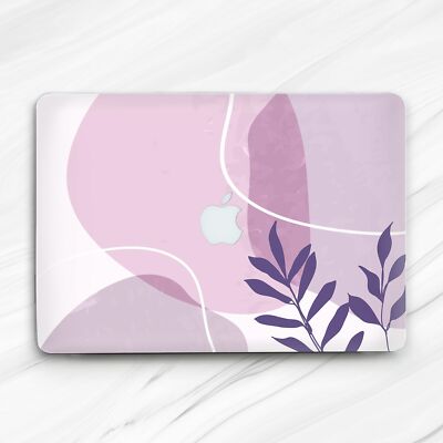 Abstract Art Purple White Bubbles Line Hard Case For Macbook Air 13 Pro 16 13 15