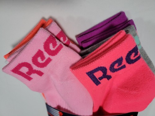 Reebok Girls Cushioned Quarter Performance Multi Color 6 Prs Socks SZ 8.5-2 - Picture 2 of 6