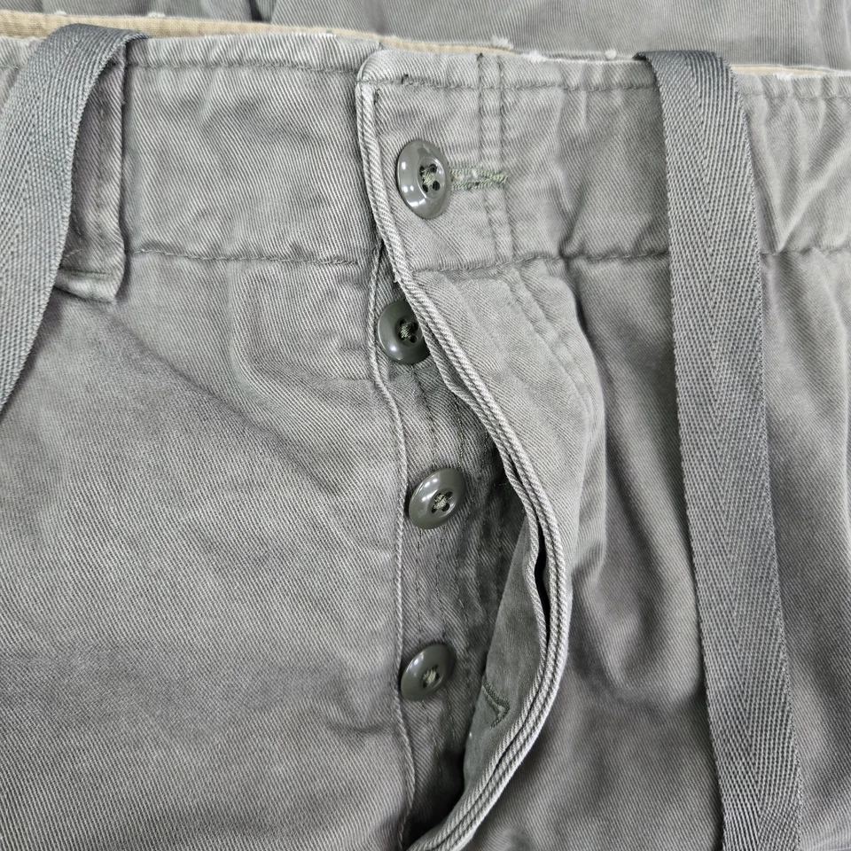 Abercrombie & Fitch мужчин шорты 36 зеленый грузовой саржи кнопка 11» мешковатые Skater Y2K - Изображение 4 из 4