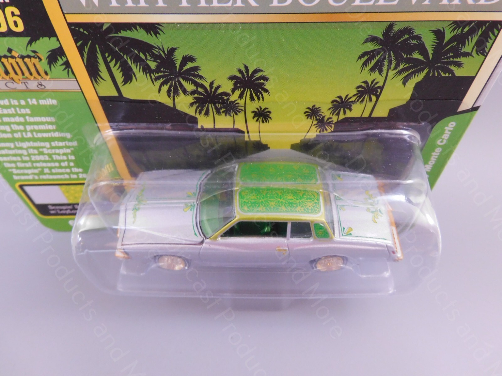 Johnny Lightning 1:64 1978 Chevrolet Monte Carlo Diecast Car - Light Blue With White Roof