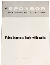 1961 Sponsor Magazine Volvo Radio Advertisement Reprint Vintage
