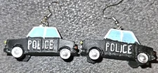 POLICE CAR EARRINGS POLICEMAN COP OFFICER OF LAW AGENT EMT EMS One of A Kind!!!!