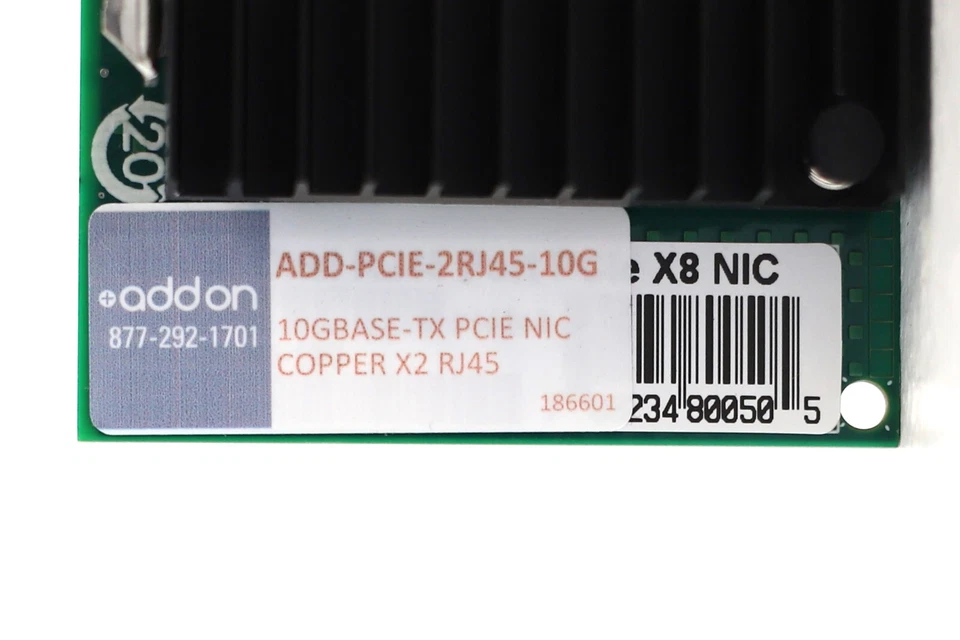 AddOn Dual-Port 10GbE PCIe Network Adapter P/N:ADD-PCIE-2RJ45-10G Tested Working - Image 4 of 4