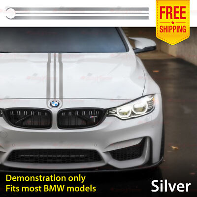 SILBER Linie Performance Streifen Motorhaubenaufkleber Aufkleber für Alle BMW