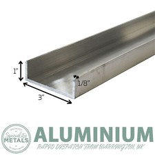 Spezialmetalle U-f&ouml;rmiger Aluminiumkanal | 3" x 1" Verkleidung x 1/8" Wand