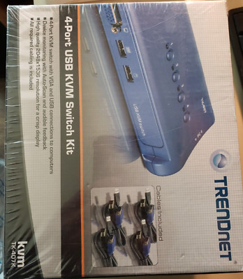 TRENDnet TK-407K 4-Port USB KVM Switch Kit 2048 X 1536 Res. 710931304268
