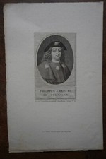 PHILIPPES EMANUEL DE COULANGES (1633-1716) PORTRAIT ENGRAVING 19th century, born in PARIS