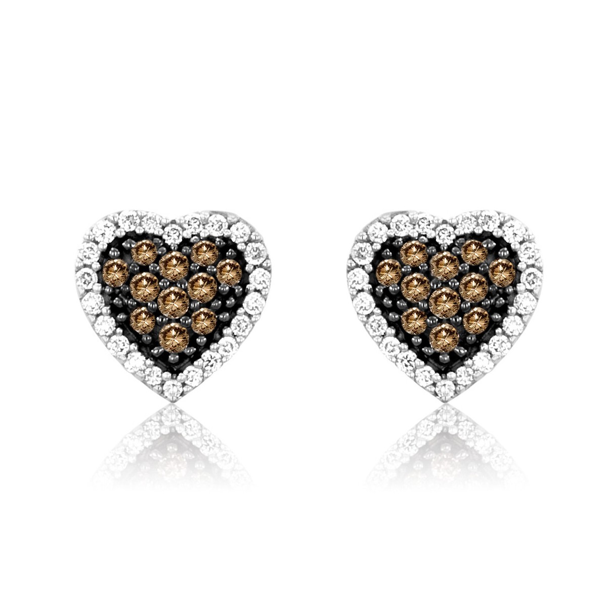 LeVian 14K White Gold G-H SI1 Chocolate Diamond cts Earrings