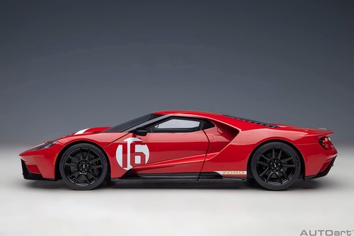 AUTOart 1/18 FORD GT ALAN MANN HERITAGE EDITION Red Gold Stripes 72927 - Picture 3 of 20