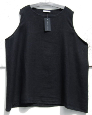 NWT Bryn Walker BLACK Light Weight Linen PIRA TUNIC TANK  31'' Long 3X