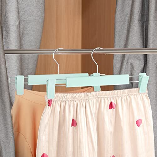Clothes Pants Hangers, Space-Saving Skirt Holders with 360 ° 20 Pack Green - Bild 7 von 7