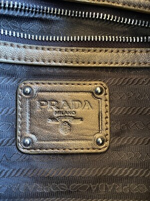Vintage Prada Tessuto Waves Napa Leather Bag, Moderate Wear