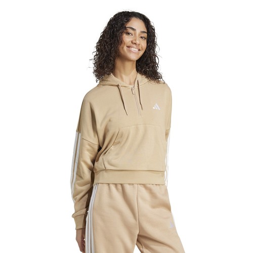ADIDAS DONNA FELPA FULLZIP CAPPUCCIO COTONE FELPATO art. JX7706 mod. W 3S FL FZ - Picture 2 of 5