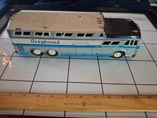 1950  s Metal Bus Greyhound Express 954 Scenicruiser 10  x 3  Vintage. Needs Work
