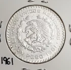 Photo of a 1961 Mexico Un Peso Silver from an eBay listing that sold on Jul 11, 2026
