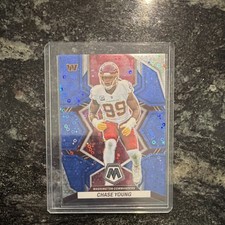 Panini 2022 Mosaic Football Chase Young Blue Mosaic Prizm #199 /75 Commanders