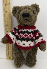 Vintage Hugfun Jointed teddy bear Knitted Themed Fair Isle Sweater