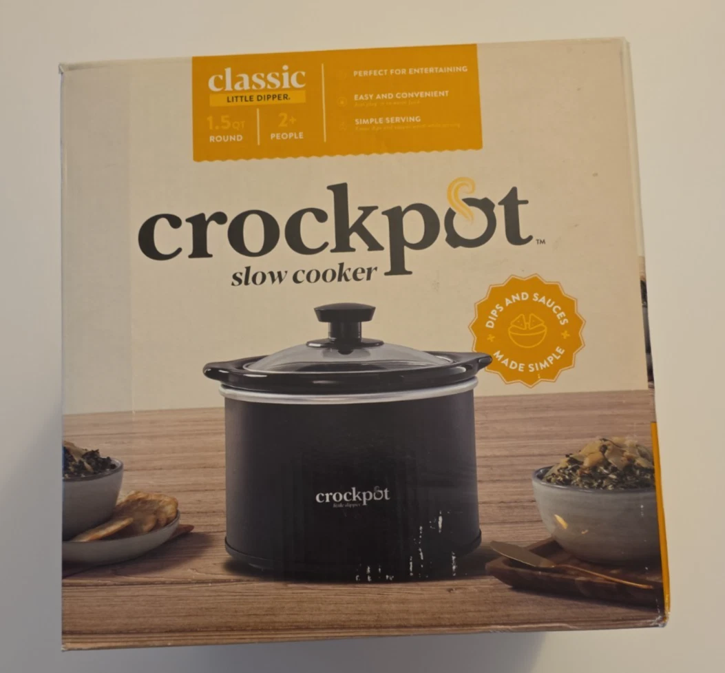 Crock-Pot 1.5 Qt Classic Little Dipper Slow Cooker Small Black