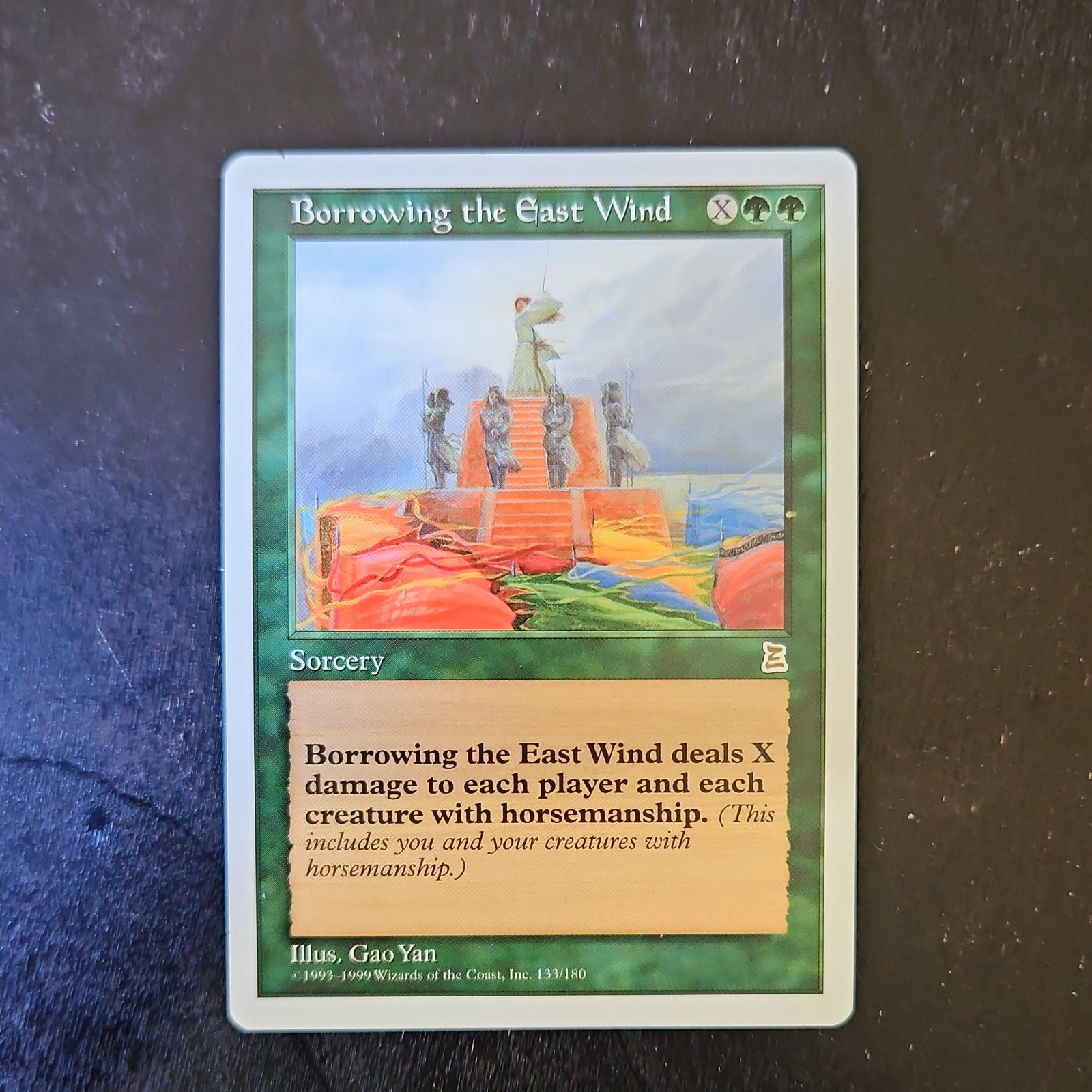 MTG Portal Three Kingdoms Borrowing the East Wind Sorcery Green 133/180 1999