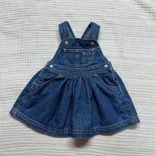 Vintage 90s Y2K 2000 Gap Blue Denim Overall Dress Size 12-17 pds