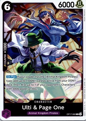 Ulti & Page One OP17-060 Rare The World's Strongest Warriors One Piece Foil NM