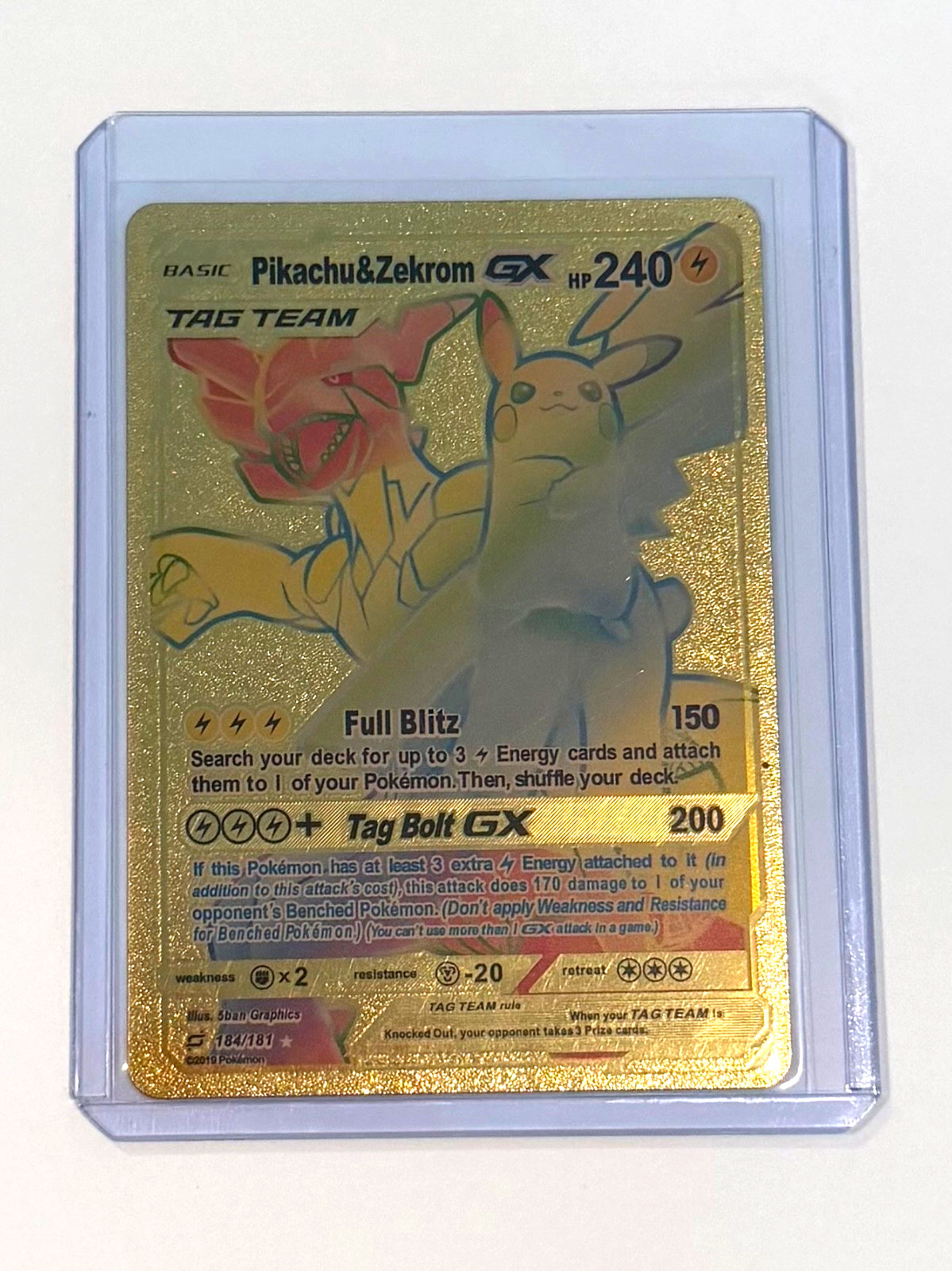 Pokemon Pikachu & Zekrom GX 184/181 SM Team Up ****Fan Art****