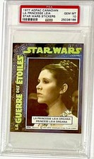 1977 STAR WARS PSA 10 GEM MINT *RARE* (PRINCESS LEIA) 1ST CARD (CANADIAN ADPAC)