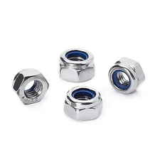 M10x1.25 Mm Selflocking Nylon Insert Hex Lock Nuts Pack Of 4