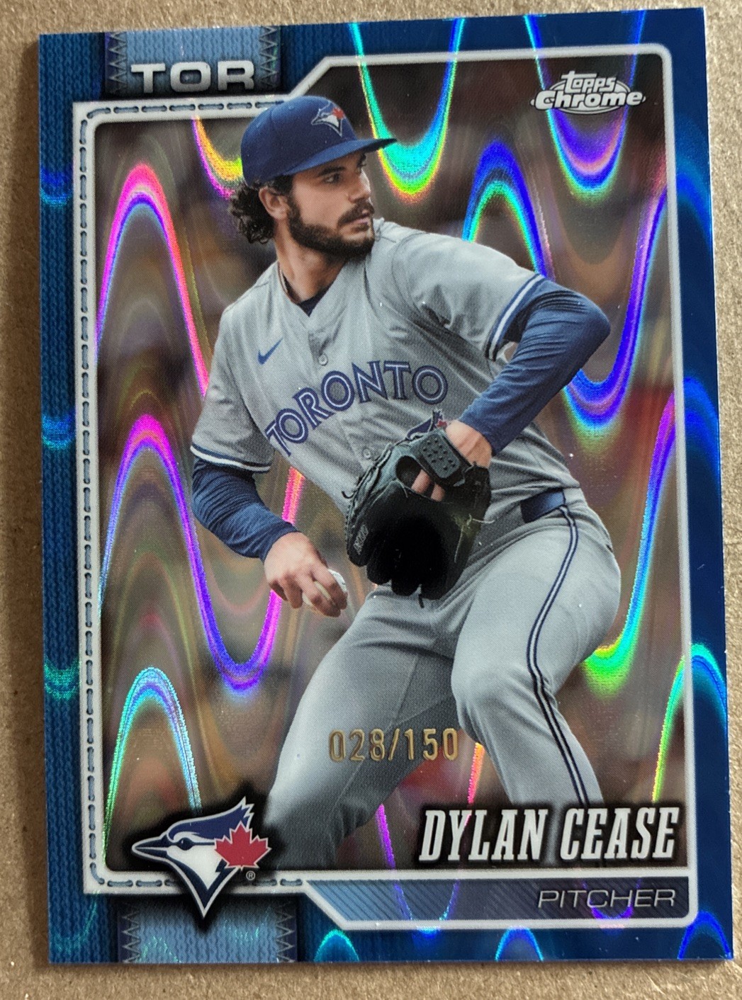 2026 Topps Chrome 208 Dylan Cease Blue RayWave Refractor /150 Toronto Blue Jays