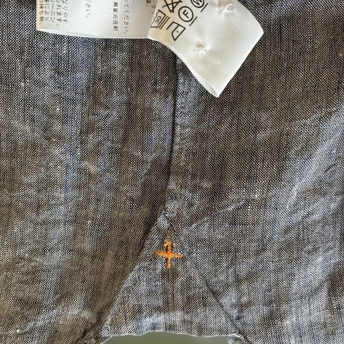 BEAMS Plus Linen Shirt Grey Long Sleeve Button Down Size M Japan F/S - Picture 9 of 11