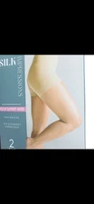 Silk Impressions Pantyhose Womens XXXL Beige Support Sheer 30 Denier 2 Pair