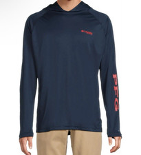 Columbia Men's L PFG Terminal Tackle Hoodie Omni-Wick Quick Dry Lightweight Navy