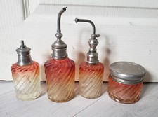 Lot Ancien Vaporisateur nécessaire de toilette cristal de Baccarat modèle bambou