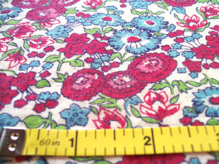 Vintage Feed Sack: Burgundy and Blue Flowers on White